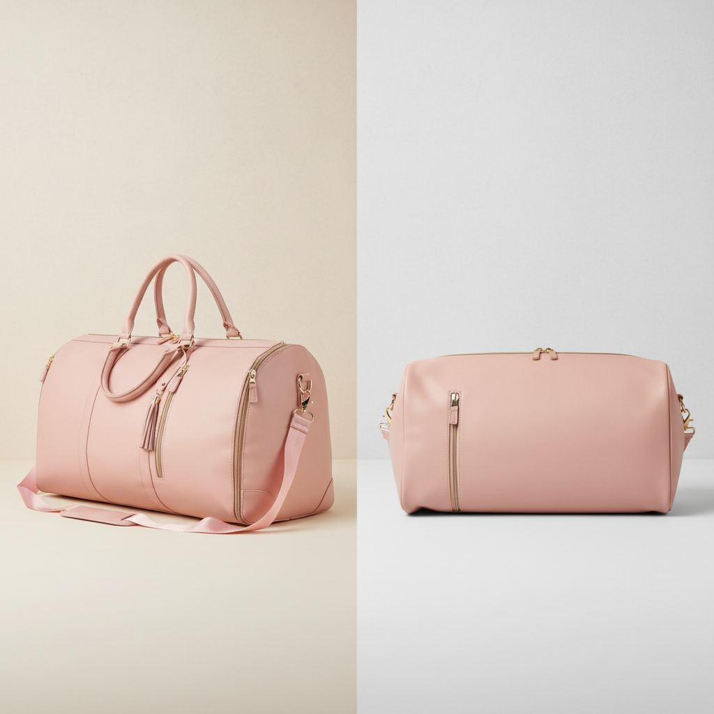 1pc Foldable Women's Travel Convenient Carry-on Clothing Bag Large PU Leather Duffel Bag Women's Business Travel Bag