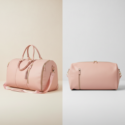 1pc Foldable Women's Travel Convenient Carry-on Clothing Bag Large PU Leather Duffel Bag Women's Business Travel Bag